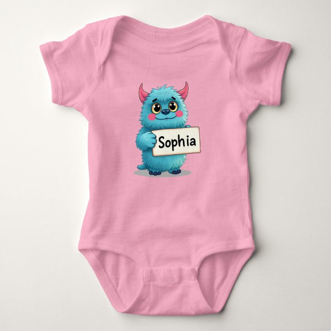 Body Para Bebê Sophia's Sparkling Blue Monster (Frente)