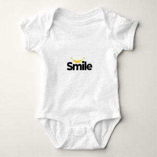 Body Para Bebê Sorriso Fofo Banana Amarela Gráfico Minimalista Be