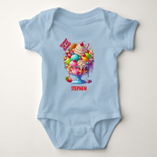 Body Para Bebê Sorvete Colorido Sundae – Ilustração de Sobremesa