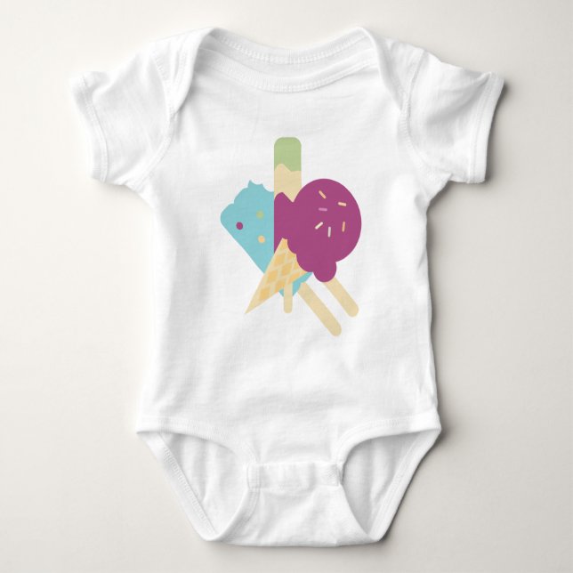Body Para Bebê Sorvete de Aniversário Bebê  (Frente)