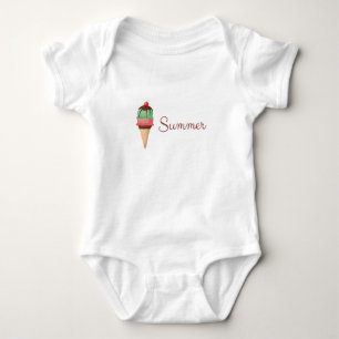 Body Para Bebê Sorvete de Verão