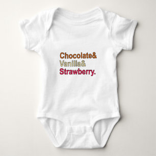 Body Para Bebê Sorvete Napolitano de Chocolate Baunilha Morango