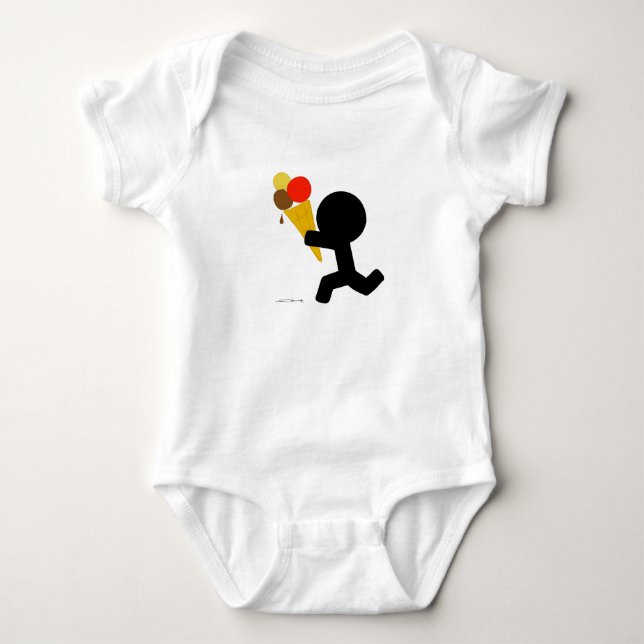 Body Para Bebê Sorvete para figura de palito de bebê (Frente)