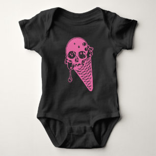 Body Para Bebê Sorvete rosa Cone Baby Bodyfato