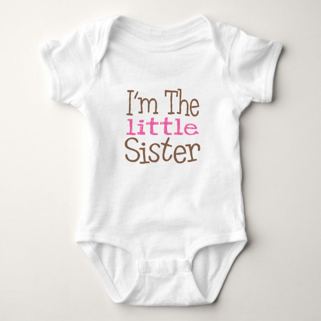 Body Para Bebê Sou a Irmã Pequena (Rosa) (Frente)