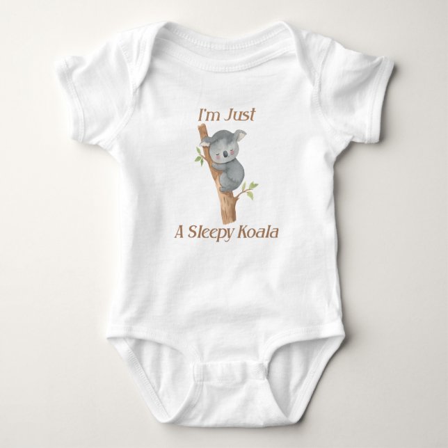 Body Para Bebê Sou apenas um Design de bebê esperto Koala Cute (Frente)