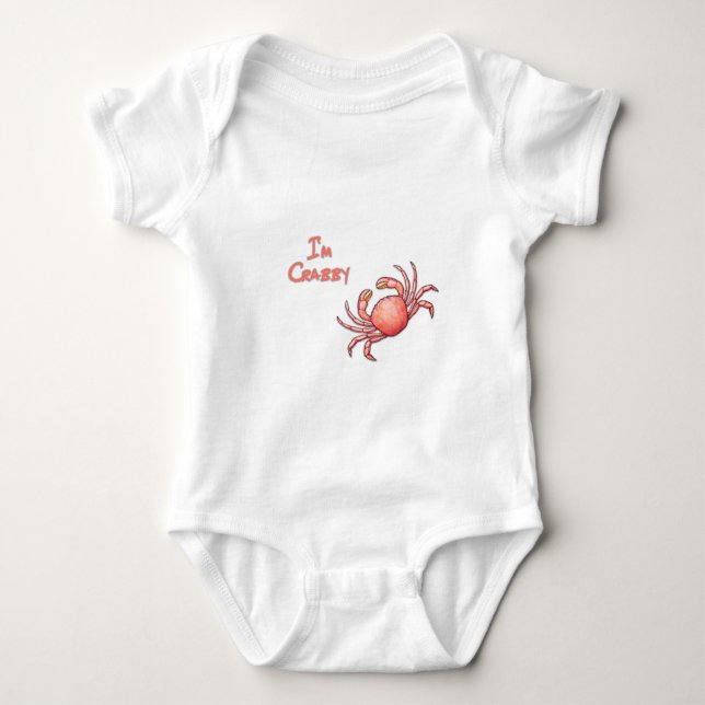 Body Para Bebê Sou Crabby Crustacean (Frente)