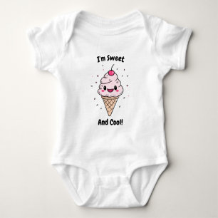 Body Para Bebê Sou doce e Legal!" Design de Sorvete de 