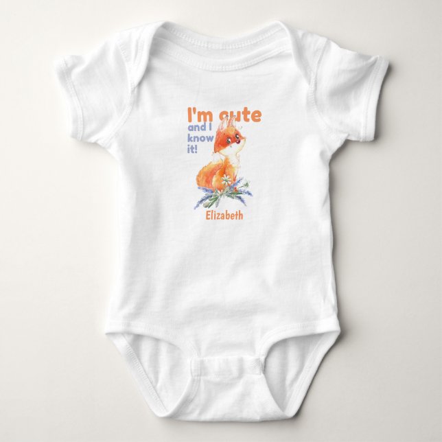 Body Para Bebê Sou Fofo e Eu Sei - Raposa Bebê (Frente)