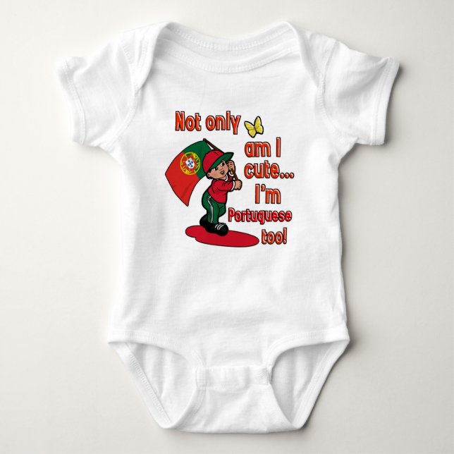 Body Para Bebê Sou não somente eu bonito, mim sou português (Frente)