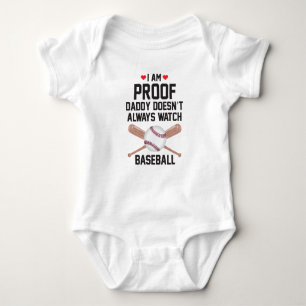 Body Para Bebê Sou Prova de Pai Nem Sempre Assiste Baseball