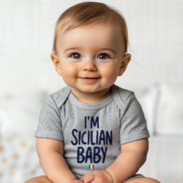 Body Para Bebê "Sou Siciliano Bebê" Orgulho Divertido da Sicília