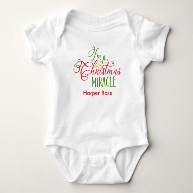 Body Para Bebê Sou um Milagre de Natal (Frente)