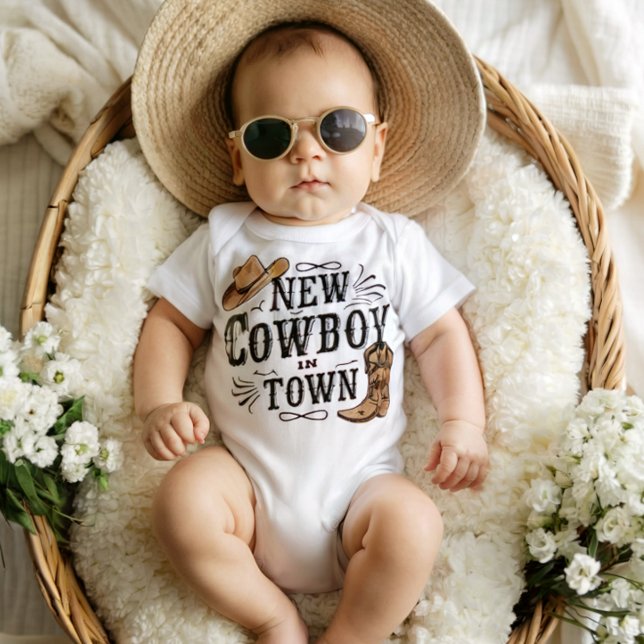 Body Para Bebê Sou um Novo Cowboy na cidade (Criador carregado)