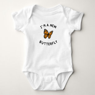 Body Para Bebê Sou um novo equipamento para bebês borboletas Bo
