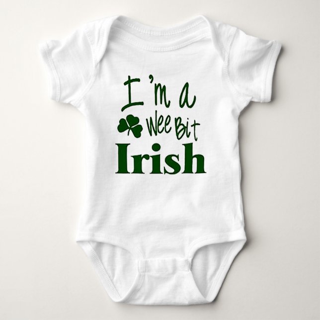 Body Para Bebê Sou um pouco irlandês, Dia de São Patrício (Frente)