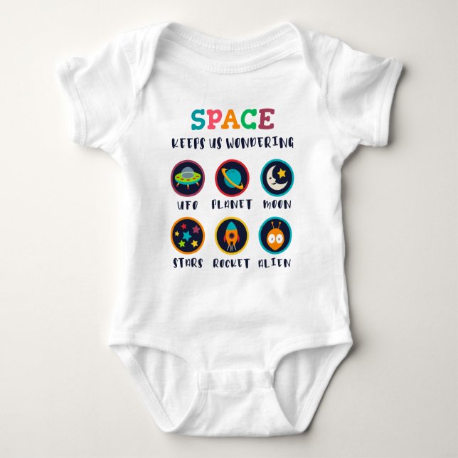 Body Para Bebê Space keeps us wondering (Frente)