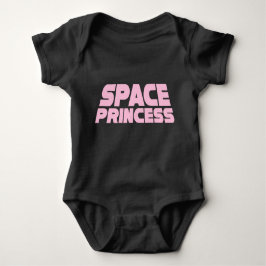 Body Para Bebê Space Princess - Bebê Jersey Bodyfit (Preto)