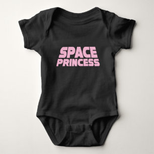 Body Para Bebê Space Princess - Bebê Jersey Bodyfit (Preto)