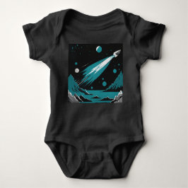 Body Para Bebê Space Rocket – Grey & Blue Baby Bodysuit