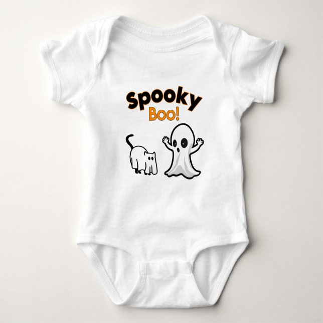 Body Para Bebê Spooky Boo! - Feliz halloween (Frente)