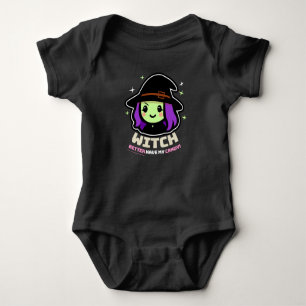 Body Para Bebê Spooky Kawaii Bruxa de Halloween Bebê de macacão