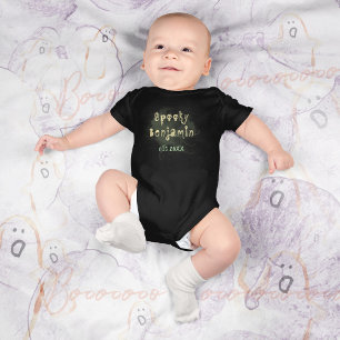 Body Para Bebê Spooky Smoke Halloween Nome Bebê