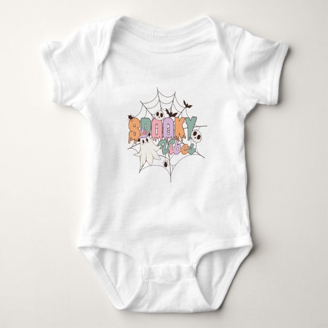 Body Para Bebê Spooky Vibes Halloween (Frente)