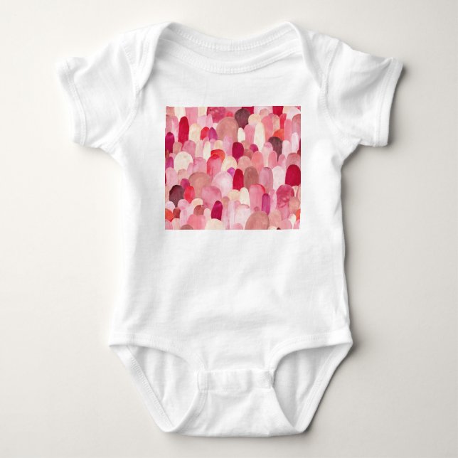 Body Para Bebê Spot Medley: Sonho Têxtil Vermelho-Rosa. (Frente)