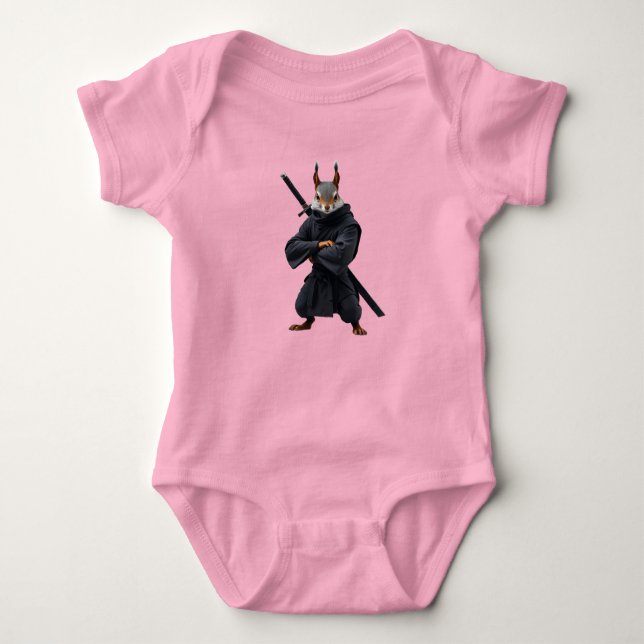 Body Para Bebê Squirrel Samurai (Frente)