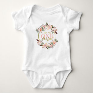 Body Para Bebê Srta. ONEMaravilhoso Birthday Shirt, Boho, Floral