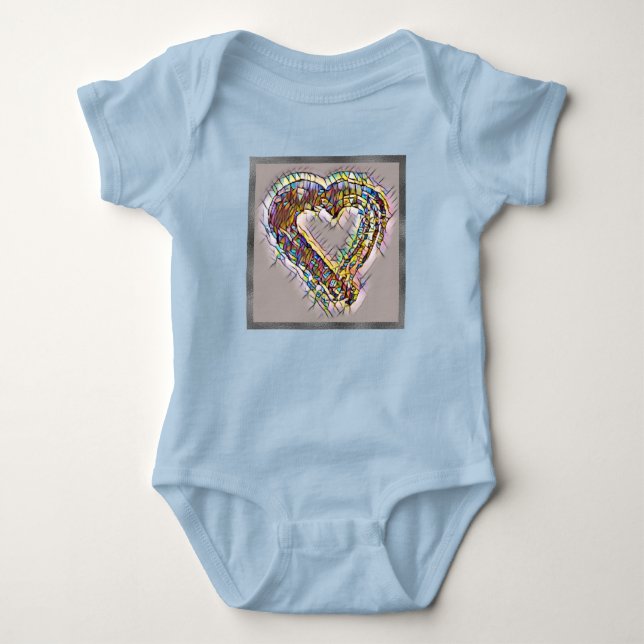 Body Para Bebê Stain Glass Hearts Baby Bodydress (Frente)