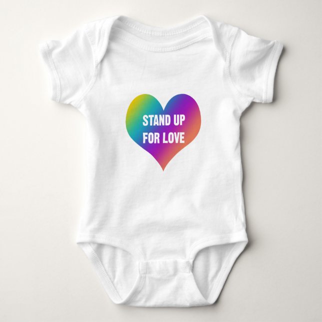 Body Para Bebê Stand Up for Love (Rainbow Heart) (Frente)