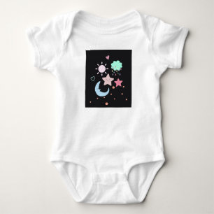 Body Para Bebê Star Moon - nuvem - coração bonito