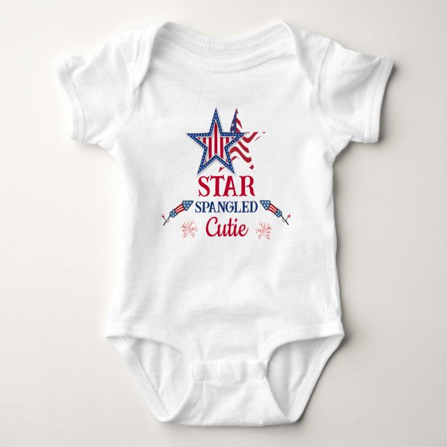 Body Para Bebê Star Spangled Cutie (Frente)