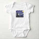 Body Para Bebê Starry Night por Van Gogh criança Creeper<br><div class="desc">A icônica pintura Starry Night de Van Gogh com borda desbotada para uma design de camiseta melhor.</div>