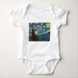 Body Para Bebê Starry Night por Vincent van Gogh<br><div class="desc">Vincent Willem van Gogh,  um pintor holandês poste-impressionista,  é mais conhecido por seu uso de cores vivas e pelo impacto emocional de seu trabalho.</div>