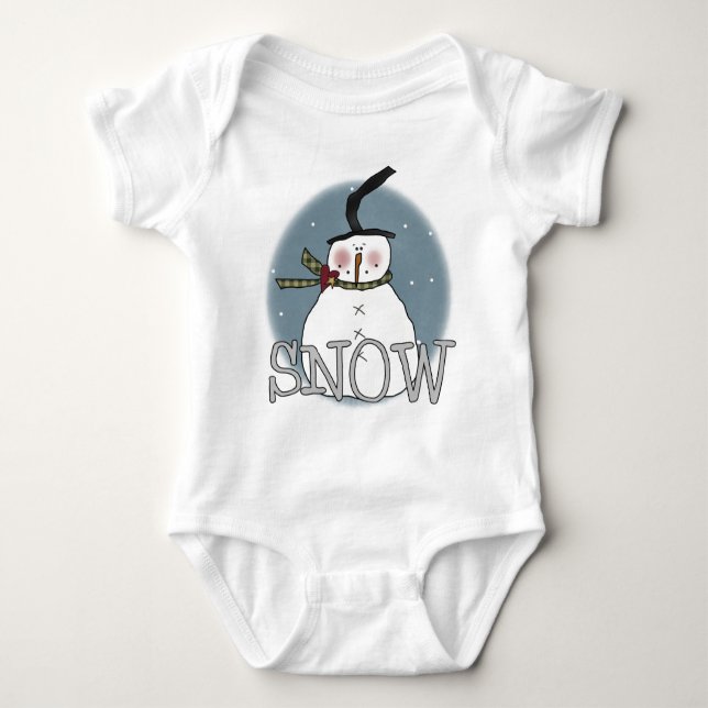 Body Para Bebê Stovepipe Hat Snowman T-shirts e presentes (Frente)