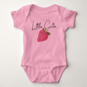 Body Para Bebê Strawberry Watercolor Little Cutie Baby Bodyfit