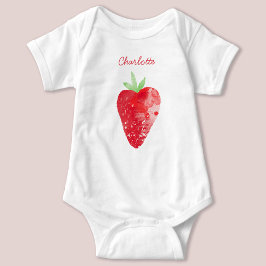 Body Para Bebê Strawberry Watercolor Personalizada