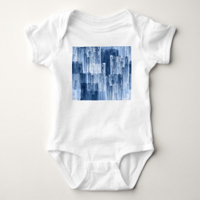 Body Para Bebê Stripes de Cor da Água Azul: Padrão Geométrico (Frente)