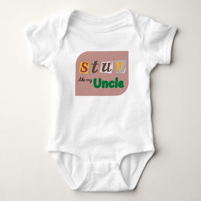 Body Para Bebê "Stud Like Tio" Bebê Um Pedaço (Frente)