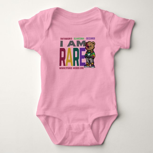 Body Para Bebê Sturge-Weber Rare Bear Awareness for Baby (Frente)