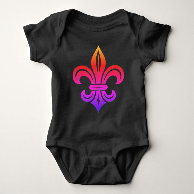 Body Para Bebê "Stylized Fleur-de-lis" T-Shirt (Frente)