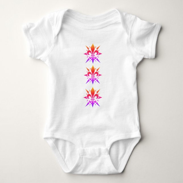 Body Para Bebê "Stylized Fleur-de-lis" T-Shirt (Frente)