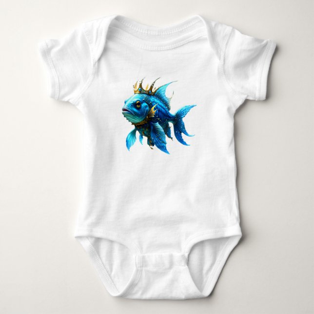 Body Para Bebê Sua Alteza Peixe Real  (Frente)