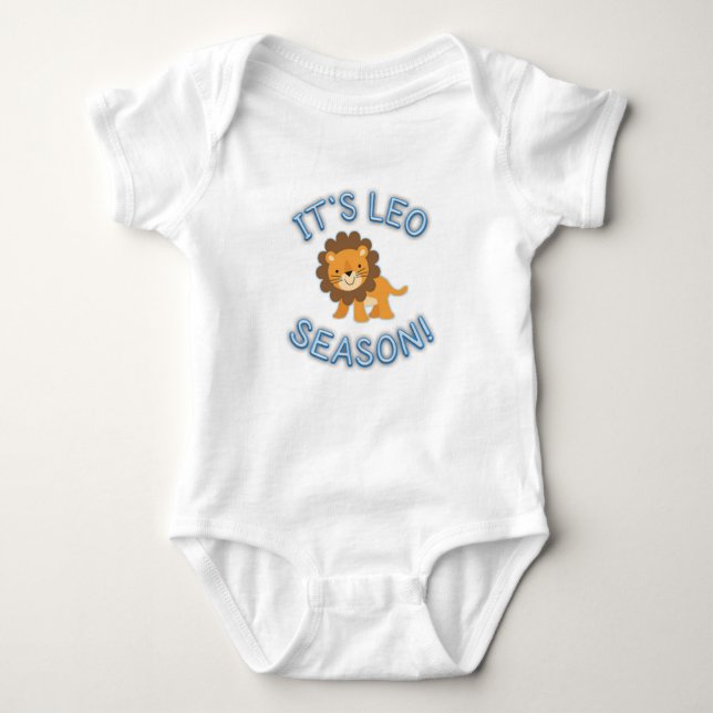Body Para Bebê Sua estação de Leo! Bodysuit do bebê (azul) (Frente)