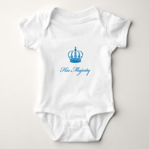 Body Para Bebê Sua Majestade design de texto com uma coroa velha