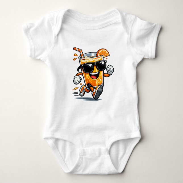 Body Para Bebê Suco de Laranja Correndo (Frente)