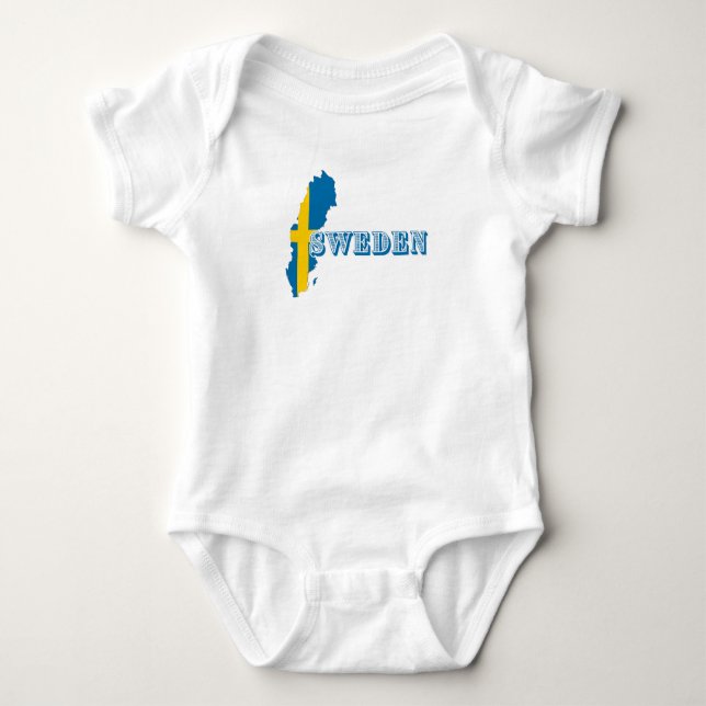 Body Para Bebê Suecia moderna - Letra de arte sueca Sinalizador S (Frente)
